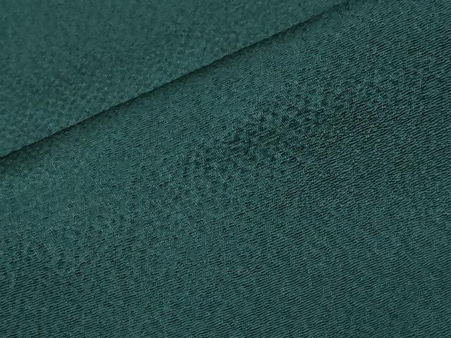 平和屋着物●上質な色無地　霞地紋　黒緑色　正絹　逸品　未使用　CABI0775gh