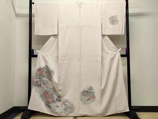 平和屋着物●訪問着　作家物　風景文　暈し染め　金彩　正絹　逸品　CABI0776gh