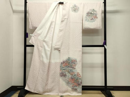 平和屋着物●訪問着　作家物　風景文　暈し染め　金彩　正絹　逸品　CABI0776gh