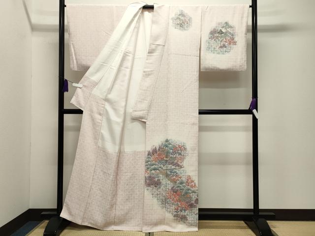 平和屋着物●訪問着　作家物　風景文　暈し染め　金彩　正絹　逸品　CABI0776gh