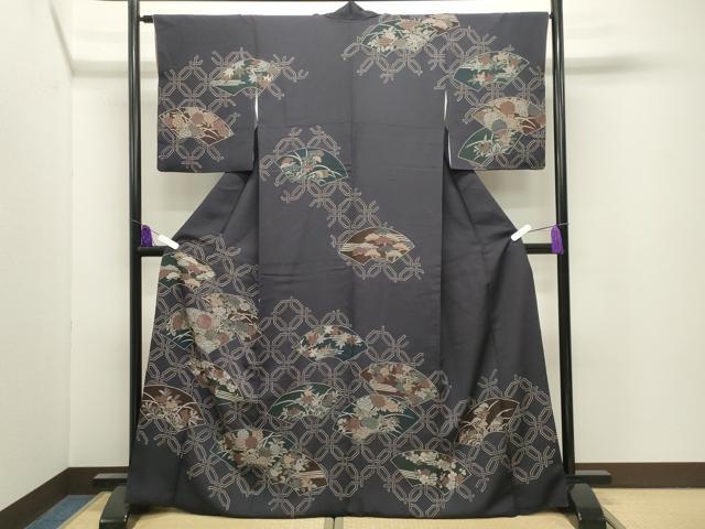 平和屋着物●訪問着　刺繍　地紙重ね花文　正絹　逸品　CABI0777gh
