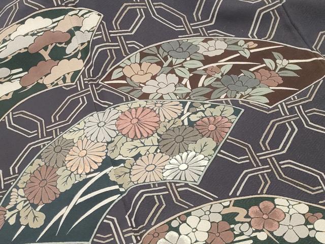平和屋着物●訪問着　刺繍　地紙重ね花文　正絹　逸品　CABI0777gh