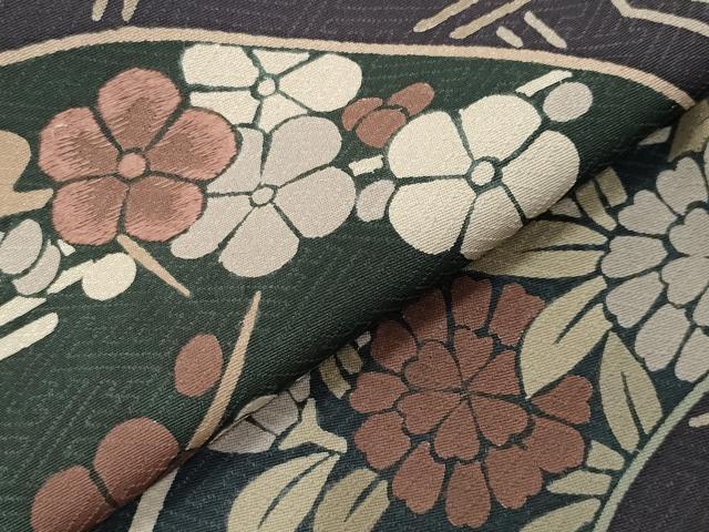 平和屋着物●訪問着　刺繍　地紙重ね花文　正絹　逸品　CABI0777gh
