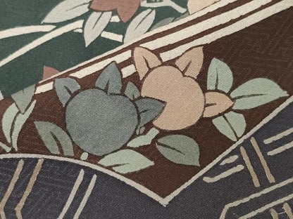 平和屋着物●訪問着　刺繍　地紙重ね花文　正絹　逸品　CABI0777gh