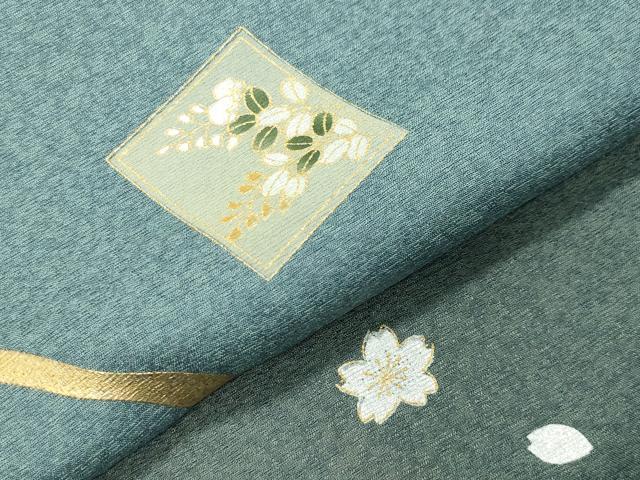平和屋着物●訪問着　色紙花文　暈し染め　金銀彩　正絹　逸品　未使用　CABI0779gh
