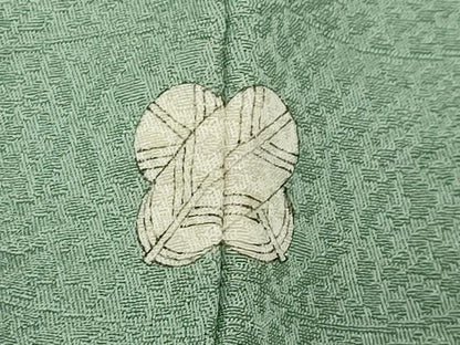 平和屋着物●上質な色無地　作家物　山葵色　正絹　逸品　CABI0781gh