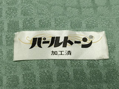 平和屋着物●上質な色無地　作家物　山葵色　正絹　逸品　CABI0781gh