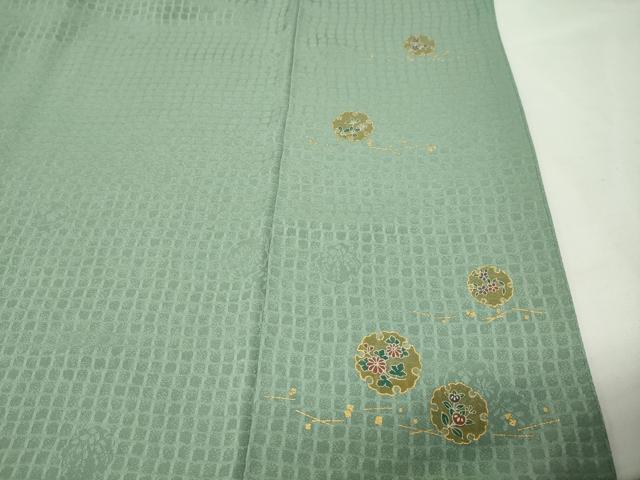平和屋着物●上質な色無地　作家物　山葵色　正絹　逸品　CABI0781gh
