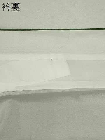 平和屋着物●上質な色無地　花唐草地紋　草色　正絹　逸品　未使用　CABI0782gh