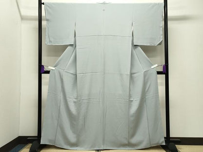 平和屋着物●上質な色無地　藍白色　正絹　逸品　未使用　CABI0783gh