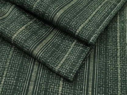 平和屋着物●結城紬　80亀甲　縞　正絹　逸品　未使用　CABI0786gh