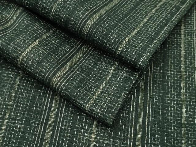 平和屋着物●結城紬　80亀甲　縞　正絹　逸品　未使用　CABI0786gh