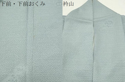 平和屋着物●上質な色無地　花丸地紋　秘色色　正絹　逸品　CABI0790gh