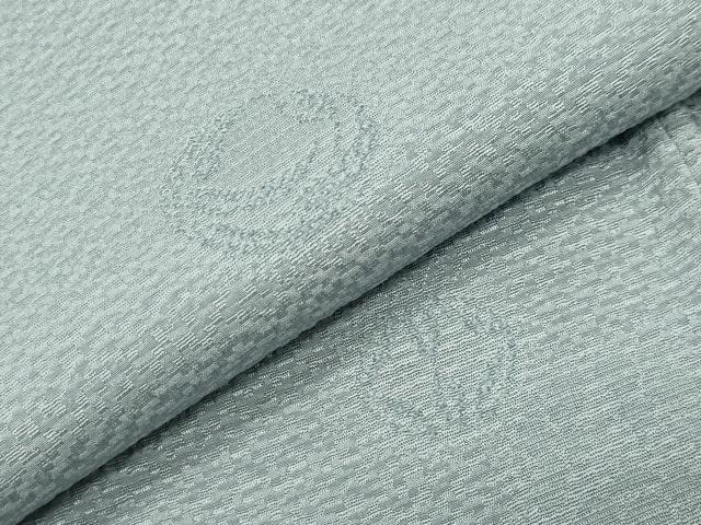 平和屋着物●上質な色無地　花丸地紋　秘色色　正絹　逸品　CABI0790gh