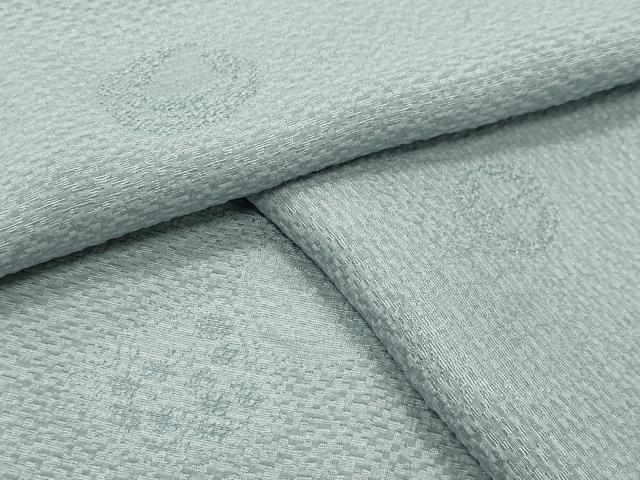 平和屋着物●上質な色無地　花丸地紋　秘色色　正絹　逸品　CABI0790gh