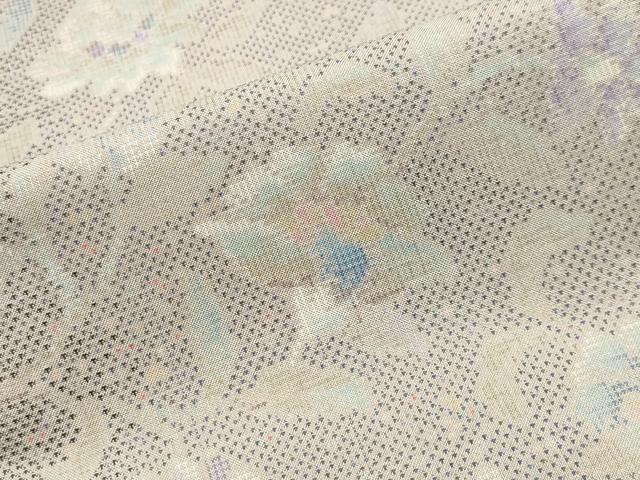 平和屋着物●本場大島紬　9マルキ　更紗花唐草文　正絹　逸品　CABI0795gh