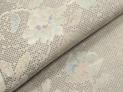 平和屋着物●本場大島紬　9マルキ　更紗花唐草文　正絹　逸品　CABI0795gh