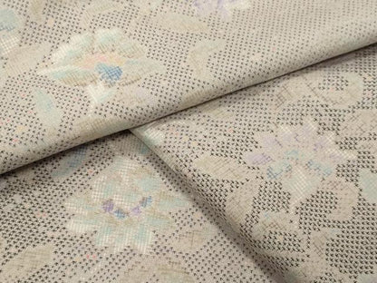 平和屋着物●本場大島紬　9マルキ　更紗花唐草文　正絹　逸品　CABI0795gh