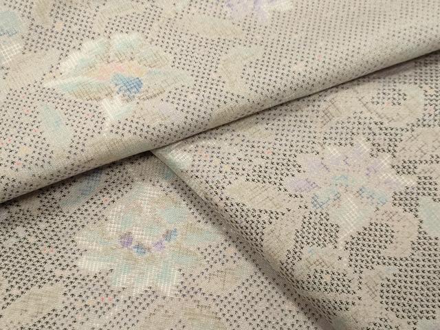 平和屋着物●本場大島紬　9マルキ　更紗花唐草文　正絹　逸品　CABI0795gh
