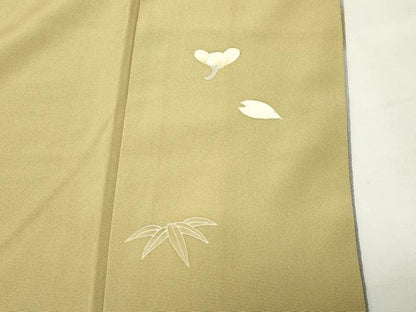 平和屋着物●訪問着　刺繍　雪輪舞花文　暈し染め　鬼しぼ縮緬　正絹　逸品　CABI0796gh