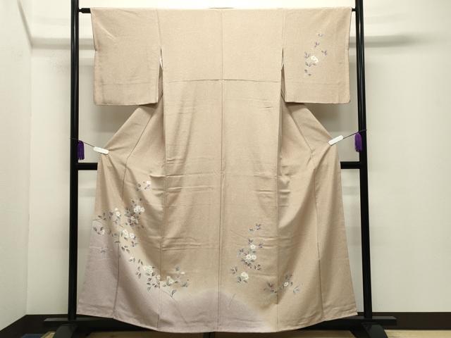 平和屋着物●訪問着　友禅　枝花文　暈し染め　正絹　逸品　CABI0797gh