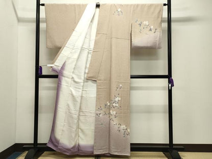 平和屋着物●訪問着　友禅　枝花文　暈し染め　正絹　逸品　CABI0797gh