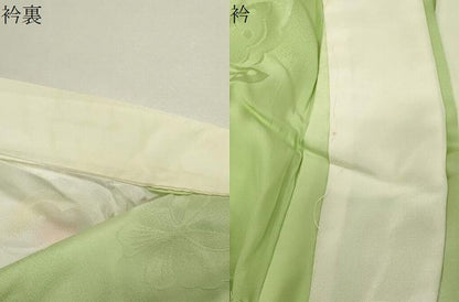 平和屋着物●振袖用長襦袢　無双仕立て　舞蝶地紋　蛍暈し　正絹　逸品　CABI0799gh