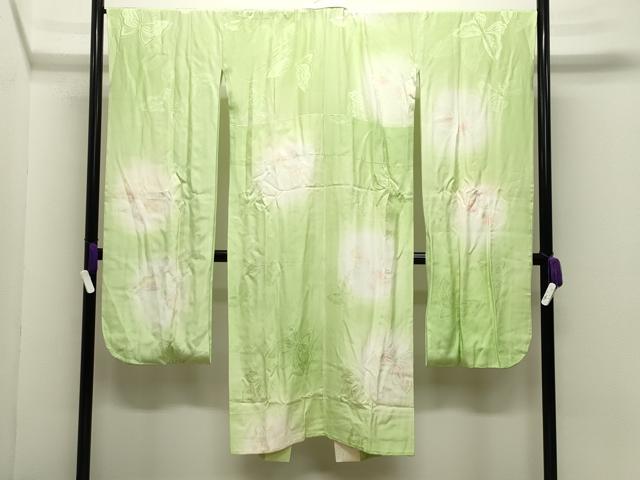 平和屋着物●振袖用長襦袢　無双仕立て　舞蝶地紋　蛍暈し　正絹　逸品　CABI0799gh