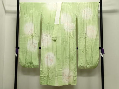 平和屋着物●振袖用長襦袢　無双仕立て　舞蝶地紋　蛍暈し　正絹　逸品　CABI0799gh