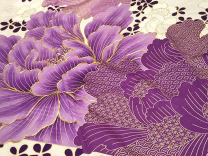 平和屋着物●訪問着　駒刺繍　牡丹花文　金彩　正絹　逸品　CABI0800gh
