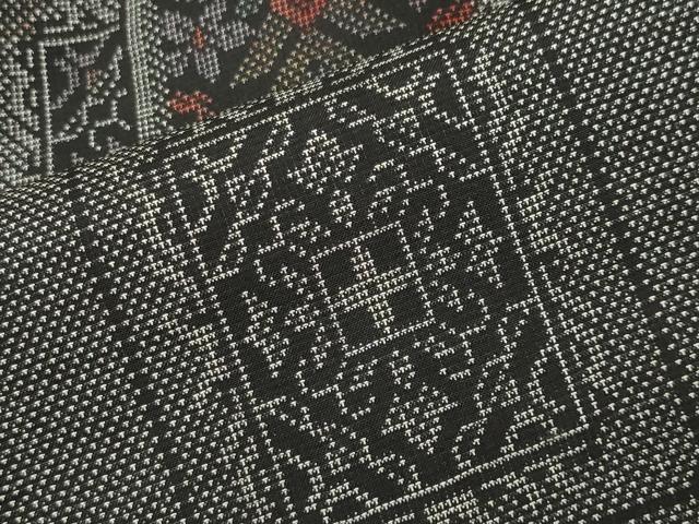 平和屋着物●本場大島紬　9マルキ　色紙重ね花文　正絹　逸品　CABI0802gh