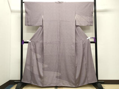 平和屋着物●江戸小紋　訪問着　鮫小紋柄　青海波文　正絹　逸品　CABI0806gh