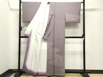 平和屋着物●江戸小紋　訪問着　鮫小紋柄　青海波文　正絹　逸品　CABI0806gh