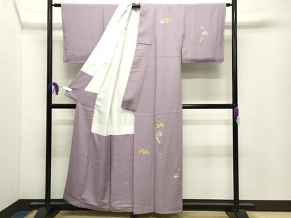平和屋着物●訪問着　駒刺繍　枝松文　正絹　逸品　未使用　CABI0810gh