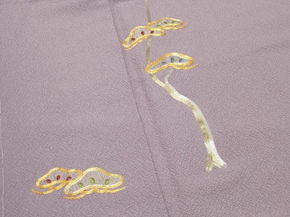 平和屋着物●訪問着　駒刺繍　枝松文　正絹　逸品　未使用　CABI0810gh