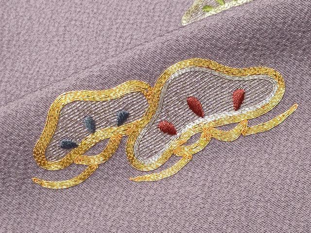 平和屋着物●訪問着　駒刺繍　枝松文　正絹　逸品　未使用　CABI0810gh