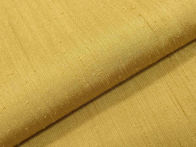 平和屋着物●上質な紬　色無地　山吹茶色　正絹　逸品　CABI0819gh
