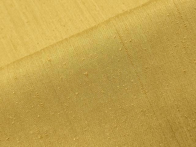 平和屋着物●上質な紬　色無地　山吹茶色　正絹　逸品　CABI0819gh