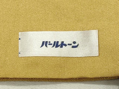 平和屋着物●上質な紬　色無地　山吹茶色　正絹　逸品　CABI0819gh