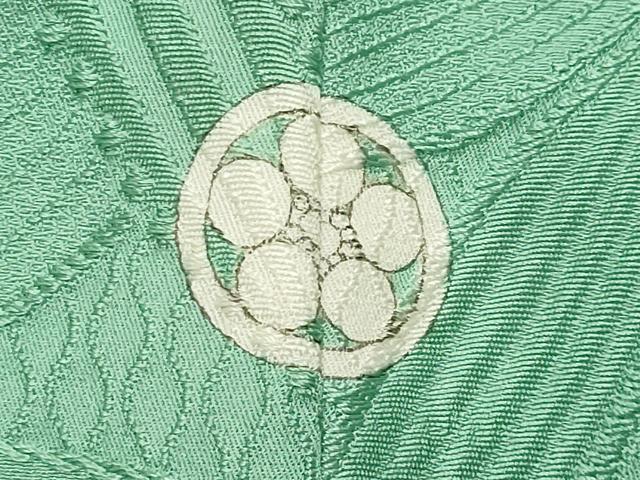 平和屋着物●上質な色無地　舞花地紋　若緑色　正絹　逸品　未使用　CABI0822gh