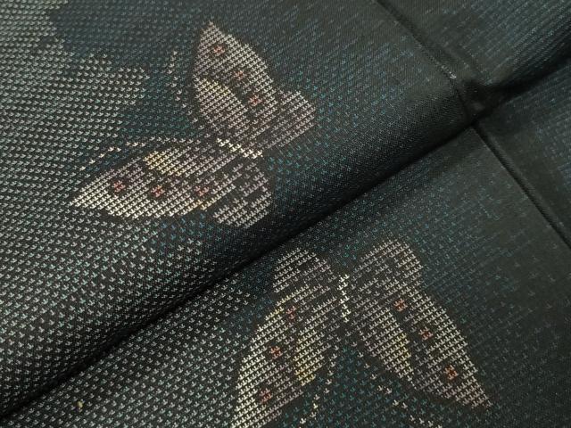 平和屋着物●本場大島紬　9マルキ　舞蝶文　正絹　逸品　CABI0824gh
