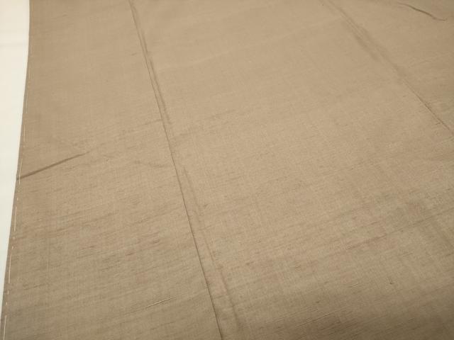 平和屋着物●結城紬　色無地　白茶色　正絹　逸品　CABI0825gh