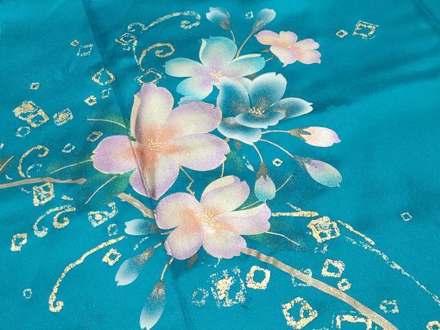 平和屋着物●訪問着　舞桜文　暈し染め　金彩　正絹　逸品　CABI0826gh