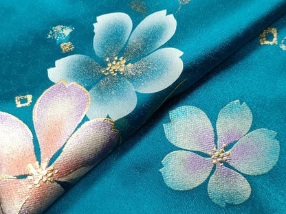 平和屋着物●訪問着　舞桜文　暈し染め　金彩　正絹　逸品　CABI0826gh