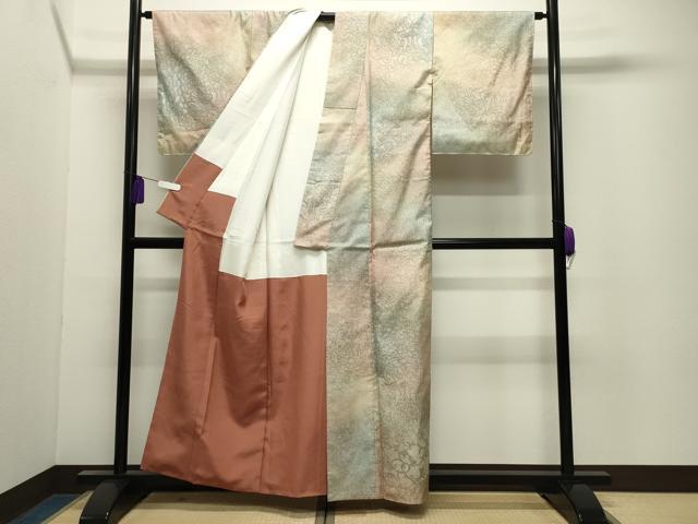 平和屋着物●本場大島紬　一元絣　染大島　向かい鳥花文　正絹　逸品　CABI0829gh