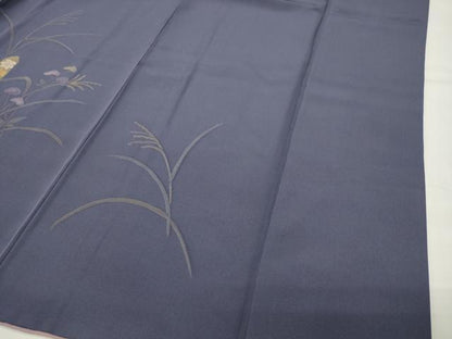 平和屋着物●訪問着　竹屋町刺繍　草花文　金彩　正絹　逸品　CABI0833gh