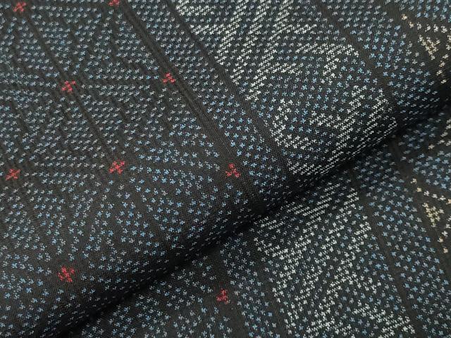平和屋着物●本場大島紬　7マルキ　麻の葉吉祥間道　正絹　逸品　未使用　CABI0854gh