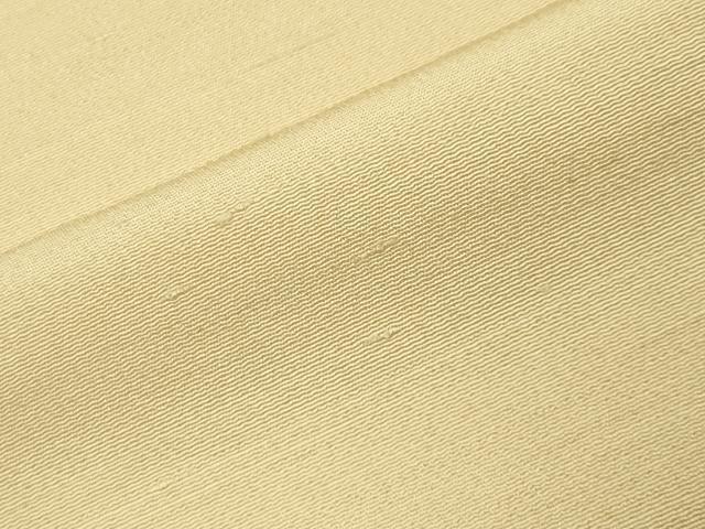 平和屋着物●上質な色無地　御召縮緬　淡黄色　正絹　逸品　CABI0858gh