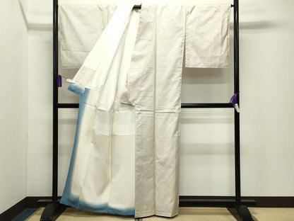 平和屋着物●本場大島紬　白大島　一元絣　正絹　逸品　CABI0859gh