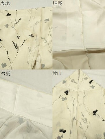 平和屋着物●上質な小紋　手描き　草花文　金彩　正絹　逸品　CABI0867gh